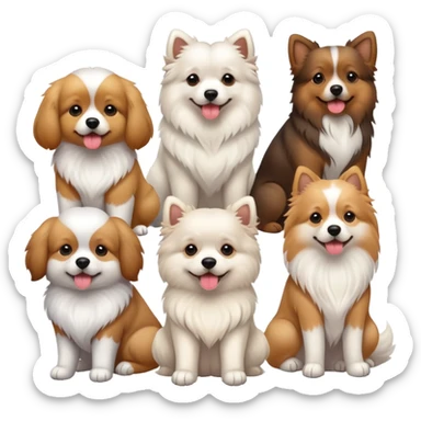 Cute fluffy dogs sticker