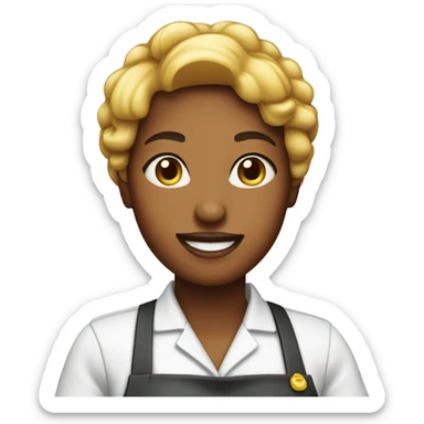 waitress fast food sticker