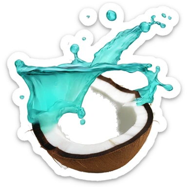 coconut  turquoise water pouring out sticker