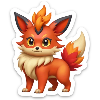 Quilava-Litten-Flareon-fantasy-animal-creature-hybrid full body sticker