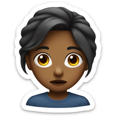 Girl frowning sticker