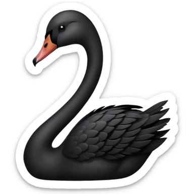 A black colour swan facing towards right side sticker