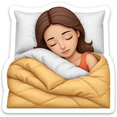 spanish female sleeping in a comforter sticker