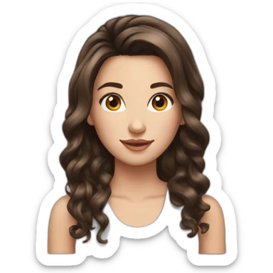 brunette Beautiful Square hairstyle girl sticker