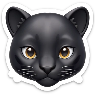 cinematic-cute-panther-portrait-emoji,-head-tilted-playfully-and-inquisitively,-with-a-smooth,-streamlined-form-accentuated-by-a-subtle-sheen-and-round,-sparkling-eyes-filled-with-charm,-simplified-yet-irresistibly-adorable-features sticker