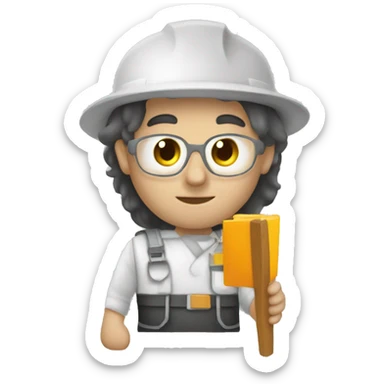 un arqueólogo con su material de trabajo  sticker