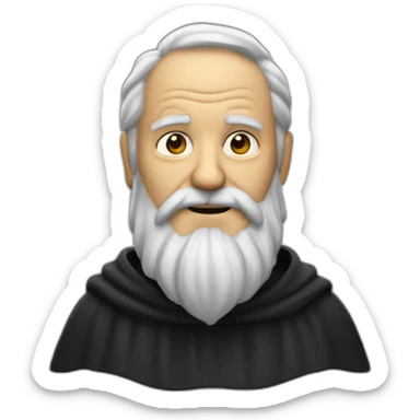 Vieux chauve avec une barbe noir sticker