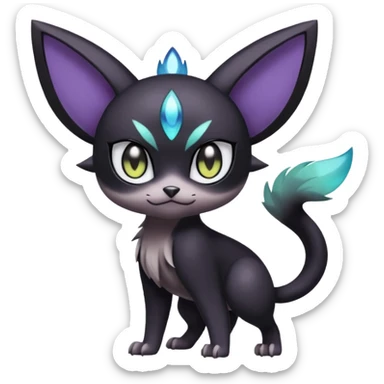 Smooth Edgy Cool Dark Dusky Gloomy Meloetta-Purrloin-Gatomon-Trico-Pokémon-Fakémon-fusion-hybrid-creature sticker