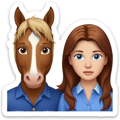 Danica mckellan with brown eyes with Trevor Donovan with blue eyes and one brown horse sticker