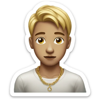 realistic portrait of jewelry boy sad sticker
