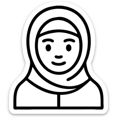 icon of a hijabi girl, simple and clear, suitable for use as an icon sticker