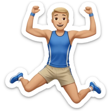 a man jumping and rejoicing sticker