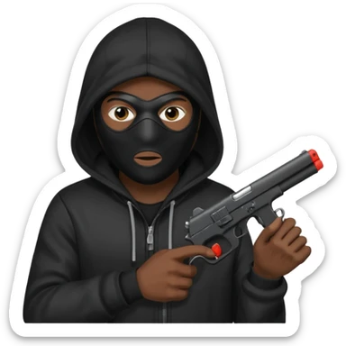 Hoodlum burglar madk and gun with switch and extended clip sticker