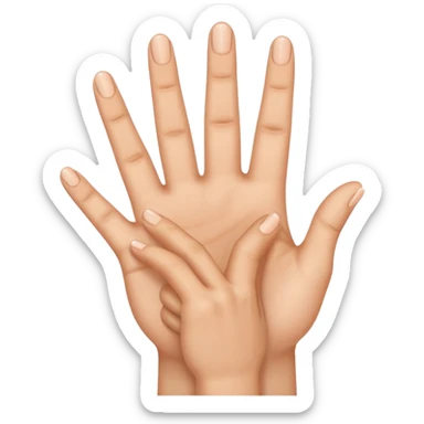 Manos con 3 dedos levantados y la otra mano solo 1 dedo levantado sticker