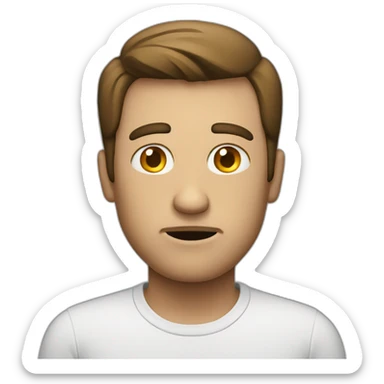 man in doubt shrugging shoulders sticker