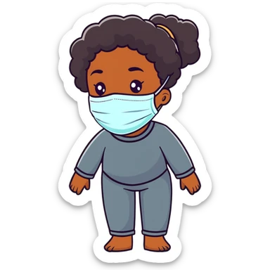 Black girl with face mask skincare sticker