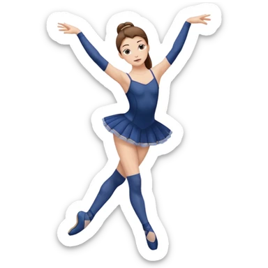 Ballet dancer in over the knee socks, leotard and long brown hair sticker