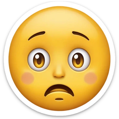 Simple Round Yellow Worried Concerned Scared Face Emoji Expression  sticker