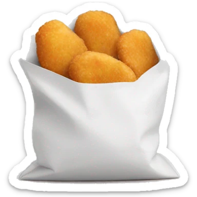 chicken nuggets in a small pouch sticker