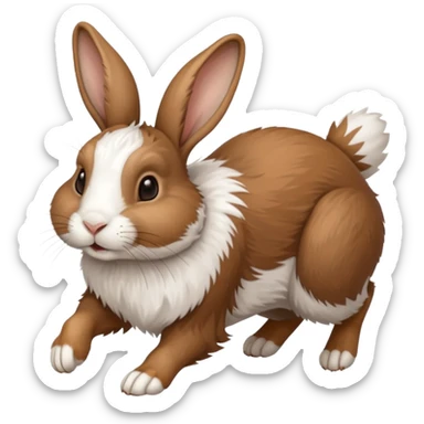 High resolution of a running farm rabbit sticker