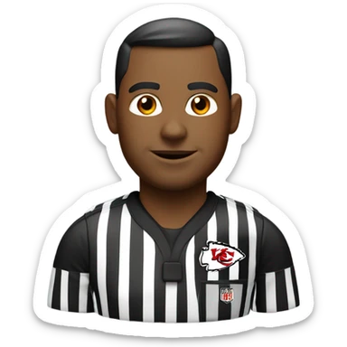 referee wearing a Kansas City chiefs uniform sticker