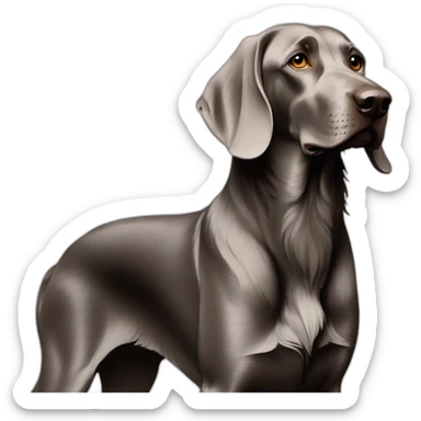 longhair weimaraner profile silhouet sticker