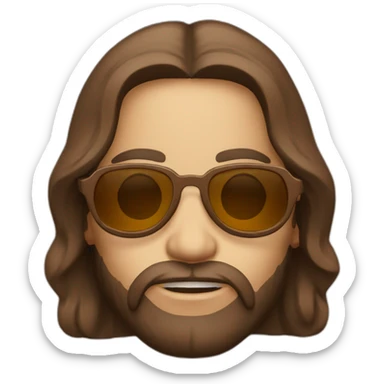 Jesus with brown aviators with a holygun sticker