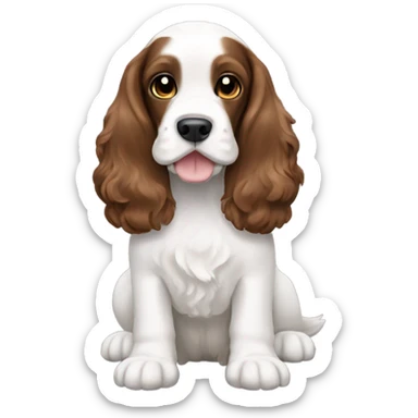 White brown and black English cocker spaniel sticker