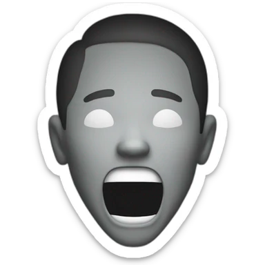 a silhouete man screaming  sticker