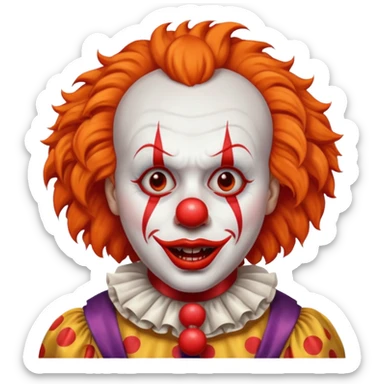 The clown from the movie IT With a little orange hair with the scary lip sticker