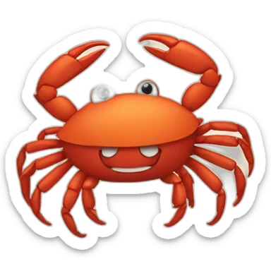 Crab pom pom sticker