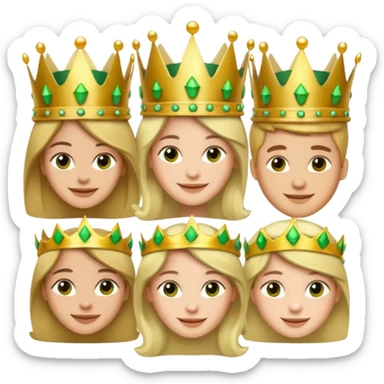 Several people with a crown that unites them with golden and green colours sticker