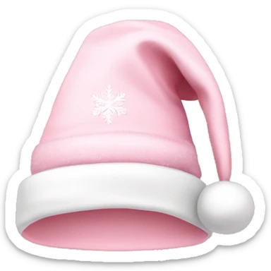 Light pink Santa hat with sparkly snowflakes  sticker