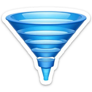 futuristic blue sales funnel with 6 levels sticker