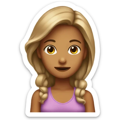 Tan girl posting sticker