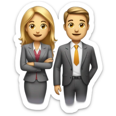 Businessman and Businesswoman talking to each other sticker