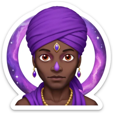 Pero solo con el planeta Saturno 🪐, un moro con turbante 👳🏾‍♂️ y la cara del diablo morada esta 😈  sticker