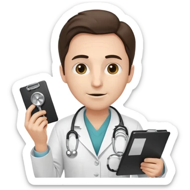 a doctor with a stethoscope holding a large bill or money, looking greedy or smug, symbolizing high charges sticker