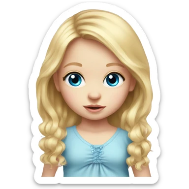 blue eyed blonde newborn girl realistic pink sticker