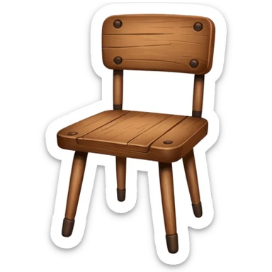 Wooden chair with on with three leg sticker