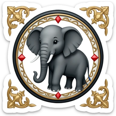 Republican Party Elephant but in a Game Of Thrones Intro Sigil Form - in a square picture frame sticker