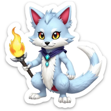 Adorable cute badass Kemonomimi Nekomimi Japanese Anime Kemono Furry Style Vernid-Protogen-Sergal-Fursuit-furry-fursona sticker