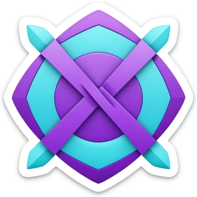 
purple and cian symbol correct sticker
