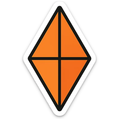 orange The Sims diamond (Plumbob) icon with color outline sticker