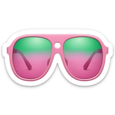 Sunglasses with the number 67 pink and green sticker