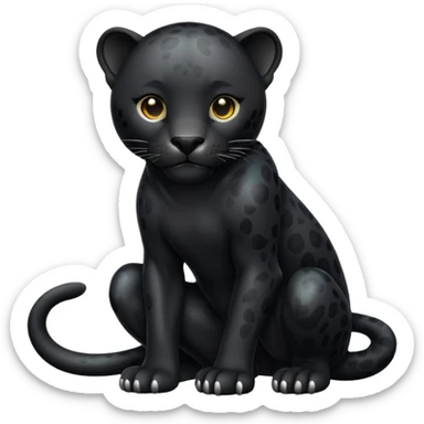 Black jaguar, similar to the traditional iPhone emoji. sticker