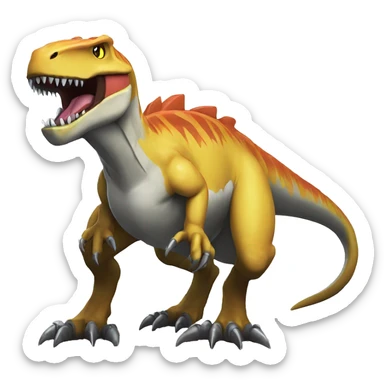  Cool Edgy Digimon-Fakemon-T-Rex with edgy markings full body sticker