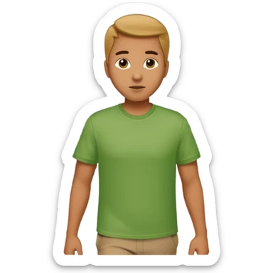 Tourist Character in green Shirt Moving with purpose through the terminal. sticker