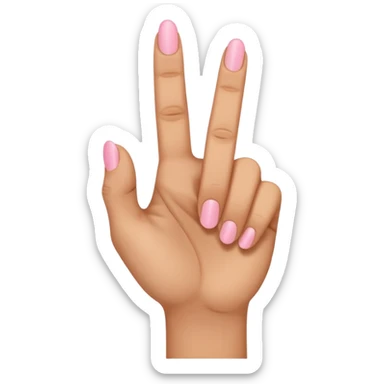 Hand with only middle finger, thumb, and pinky sticking out. The ring and index fingers down sticker