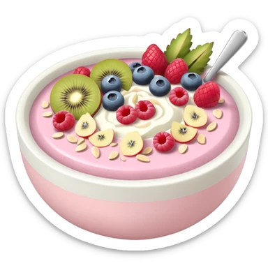 pastel pink and white smoothie bowl sticker